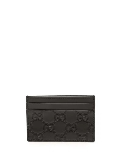 Pre-owned Gucci 2000-2015 Ssima Card Holder In Black