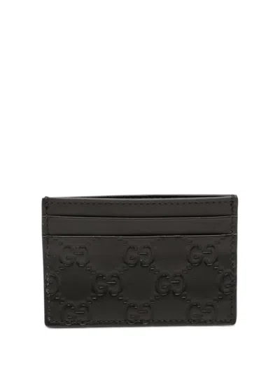 Pre-owned Gucci 2000-2015 Ssima Card Holder In Black
