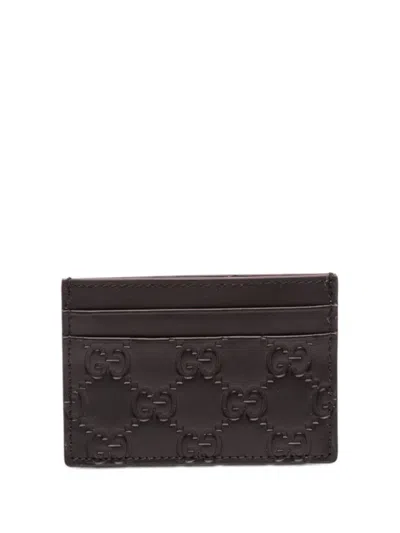 Pre-owned Gucci 2000-2015 Ssima Card Holder In Black