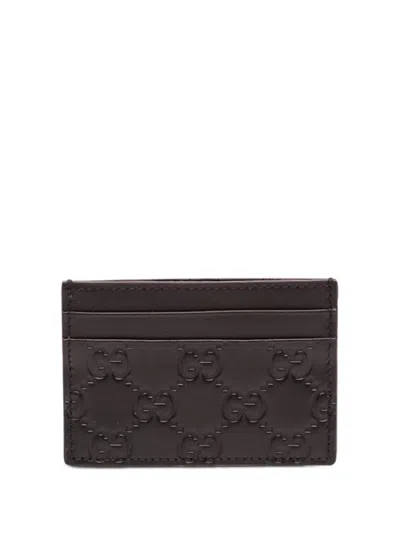 Pre-owned Gucci 2000-2015 Ssima Card Holder In Black