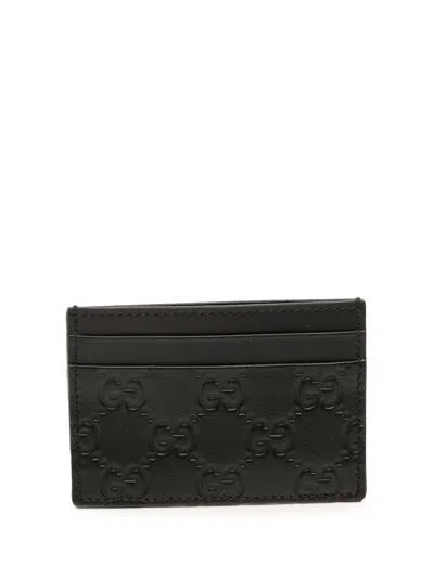 Pre-owned Gucci 2000-2015 Ssima Card Holder In Black