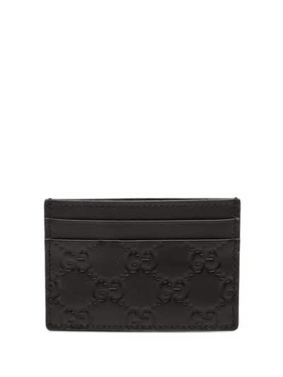 Pre-owned Gucci 2000-2015 Ssima Card Holder In Black