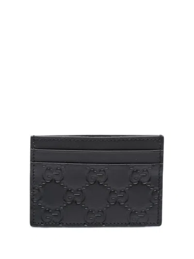 Pre-owned Gucci 2000-2015 Ssima Card Holder In Black