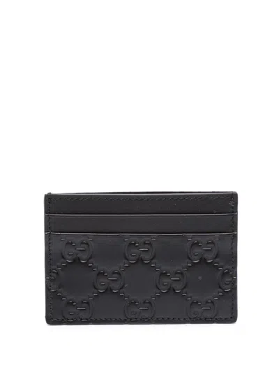 Pre-owned Gucci 2000-2015 Ssima Card Holder In Black