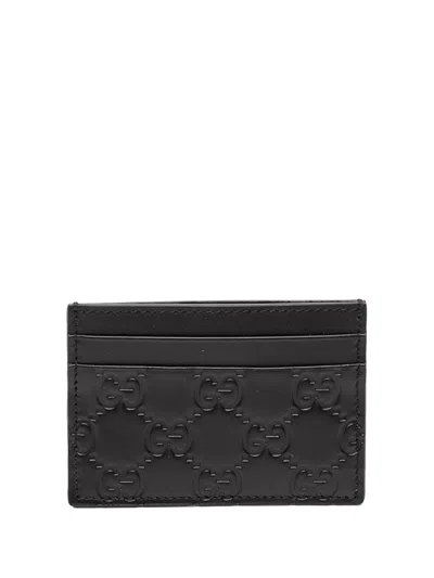 Pre-owned Gucci 2000-2015 Ssima Card Holder In Black