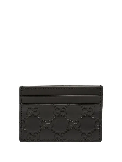 Pre-owned Gucci 2000-2015 Ssima Card Holder In Black