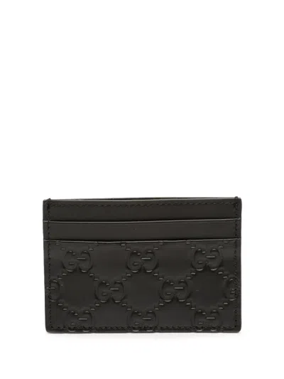 Pre-owned Gucci 2000-2015 Ssima Card Holder In Black