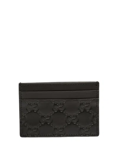 Pre-owned Gucci 2000-2015 Ssima Card Holder In Black