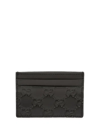 Pre-owned Gucci 2000-2015 Ssima Card Holder In Black