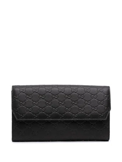 Pre-owned Gucci 2000-2015 Ssima Clutch Bag In Black