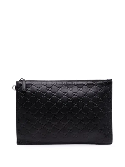 Pre-owned Gucci 2000-2015 Ssima Clutch Bag In Black