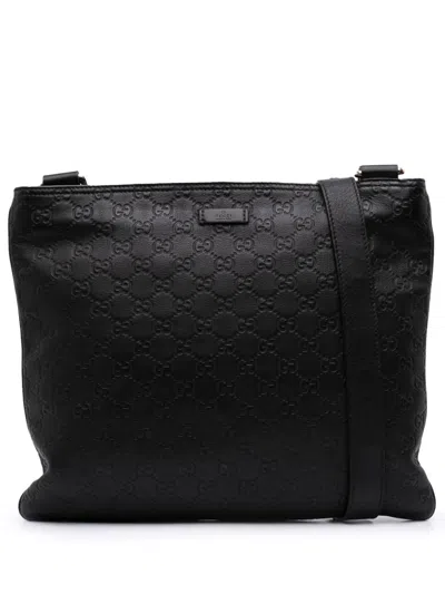 Pre-owned Gucci 2000-2015 Ssima Crossbody Bag In Black