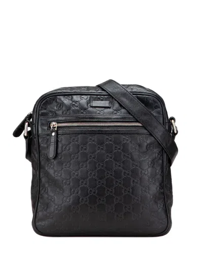 Pre-owned Gucci 2000-2015 Ssima Crossbody Bag In Black