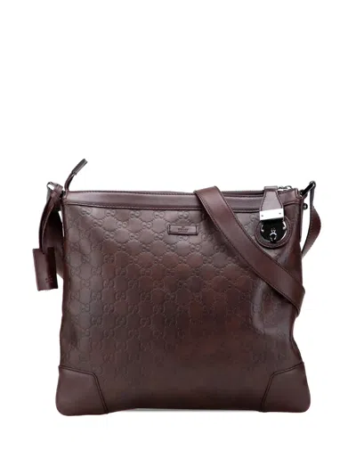 Pre-owned Gucci 2000-2015 Ssima Crossbody Bag In Brown