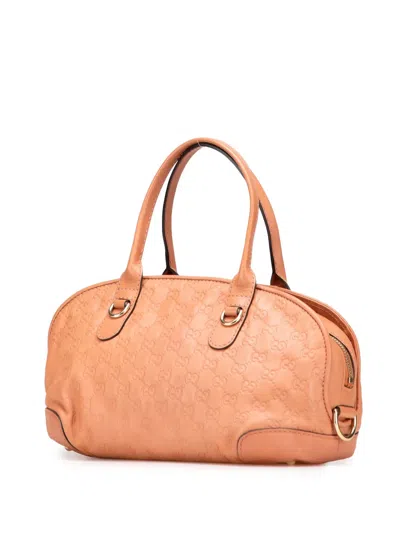 Pre-owned Gucci 2000-2015 Ssima Heart Bit Satchel In Orange