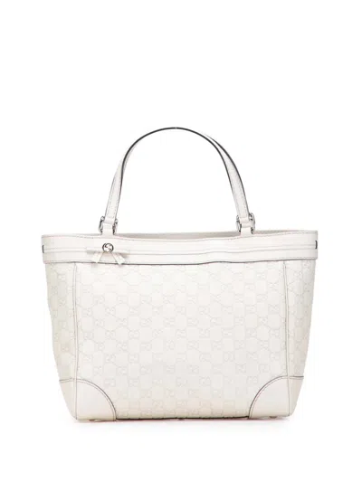 Pre-owned Gucci 2000-2015 Ssima Mayfair Tote Bag In White