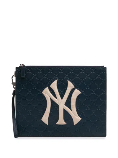 Pre-owned Gucci 2000-2015 Ssima Ny Yankees Zip Clutch Bag