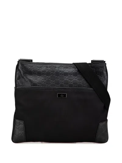 Pre-owned Gucci 2000-2015 Ssima Nylon Crossbody Bag In Black
