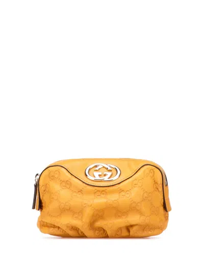 Pre-owned Gucci 2000-2015 Ssima Pouch In Yellow