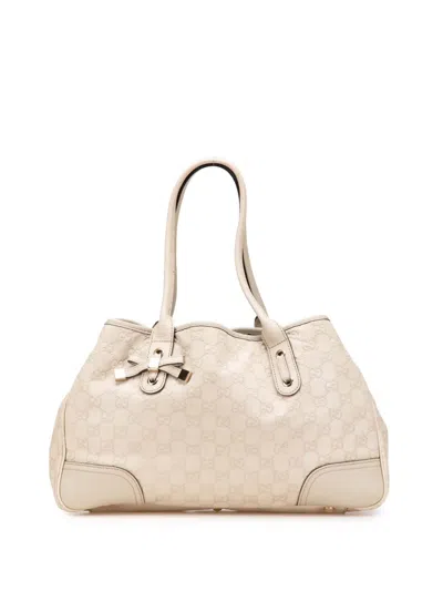 Pre-owned Gucci 2000-2015 Ssima Princy Tote Bag In White