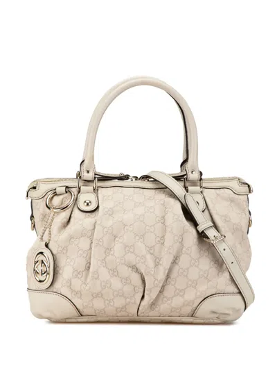Pre-owned Gucci 2000-2015 Ssima Sukey Satchel In White