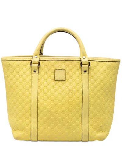 Pre-owned Gucci 2000-2015 Ssima Tote Bag In Yellow