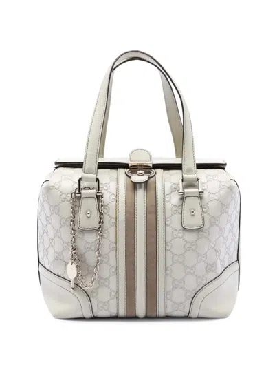 Pre-owned Gucci 2000-2015 Ssima Treasure Handbag In White