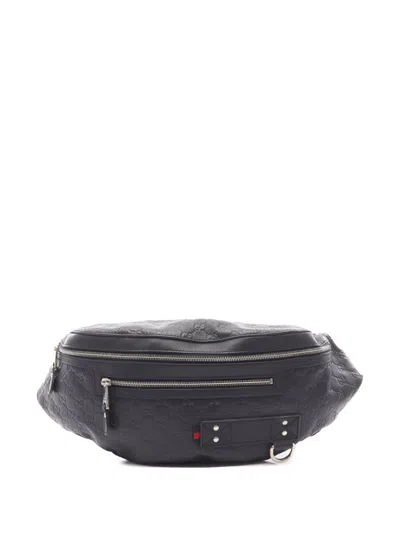Pre-owned Gucci 2000-2015 Ssima Web Belt Bag In Blue