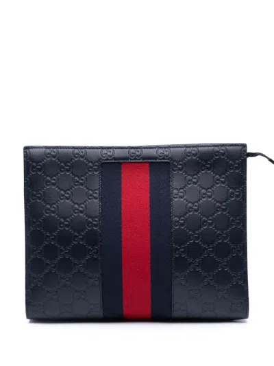 Pre-owned Gucci 2000-2015 Ssima Web Clutch Bag
