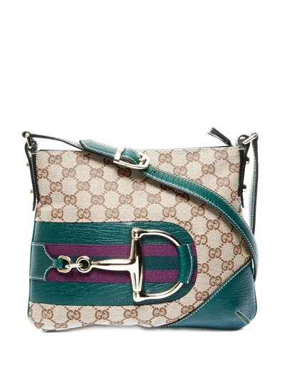 Pre-owned Gucci 2000-2015 Horsebit Crossbody Bag In Neutral
