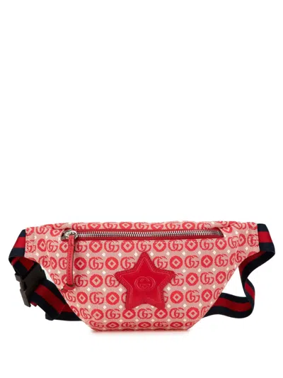 Pre-owned Gucci 2000-2015 Kids Gg Canvas Star Belt Bag In Red