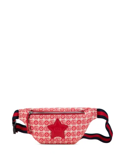 Pre-owned Gucci 2000-2015 Kids Gg Canvas Star Belt Bag In Red