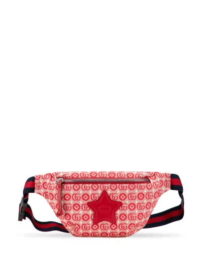 Pre-owned Gucci 2000-2015 Kids Gg Canvas Star Belt Bag In Red