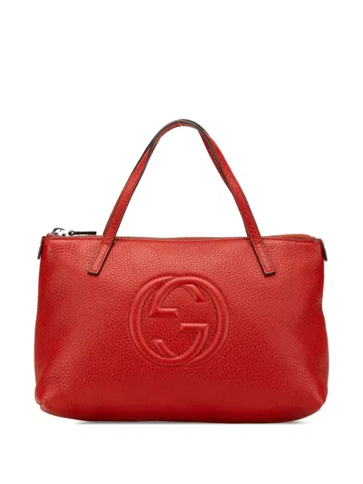 Pre-owned Gucci 2000-2015 Kids Mini Leather Soho Tote Bag In Orange