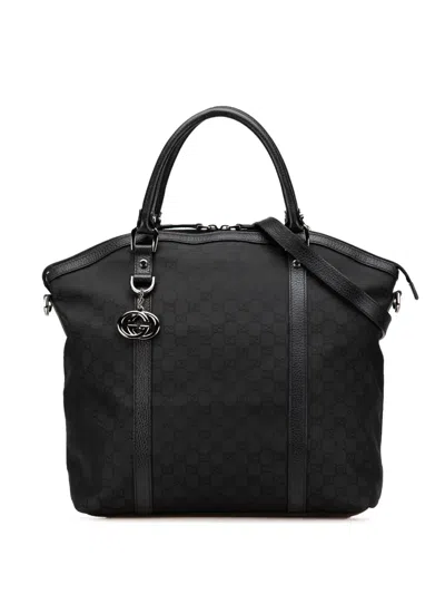 Pre-owned Gucci 2000-2015 Large Gg Canvas Charm Dome Satchel
