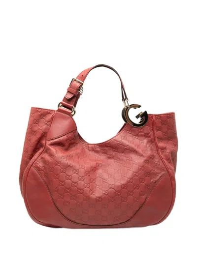 Pre-owned Gucci 2000-2015 Large Ssima Charlotte Tote Bag In Red