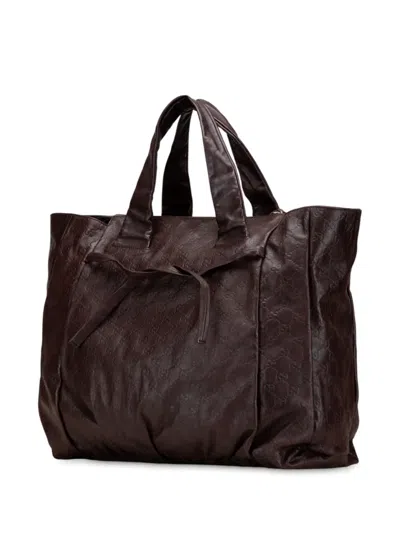 Pre-owned Gucci 2000-2015 Large Ssima Hysteria Tote Bag In Brown