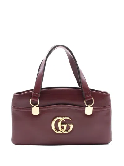 Pre-owned Gucci 2000-2015 Large Leather Arli Shoulder Bag In Red