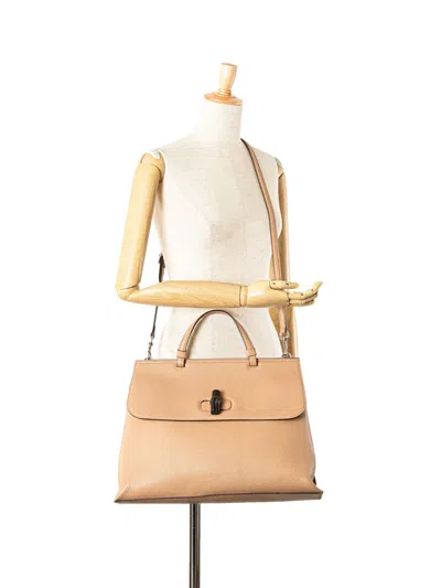 Pre-owned Gucci 2000-2015 Large Leather Bamboo Daily Satchel