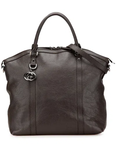 Pre-owned Gucci 2000-2015 Large Leather Gg Charm Dome Satchel