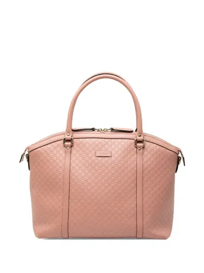 Pre-owned Gucci 2000-2015 Large Microssima Dome Satchel In Pink