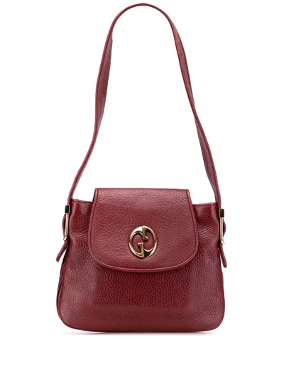 Pre-owned Gucci 2000-2015 Leather 1973 Shoulder Bag In Red