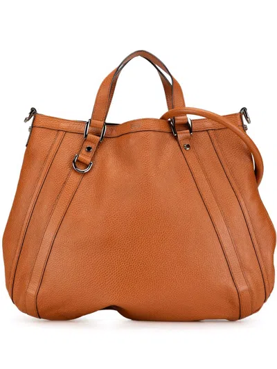 Pre-owned Gucci 2000-2015 Leather Abbey Satchel In Brown