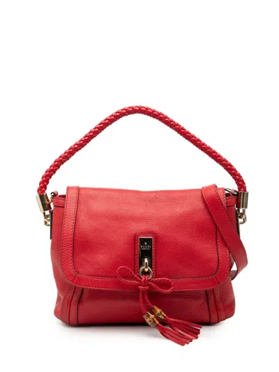 Pre-owned Gucci 2000-2015 Leather Bella Satchel In Red