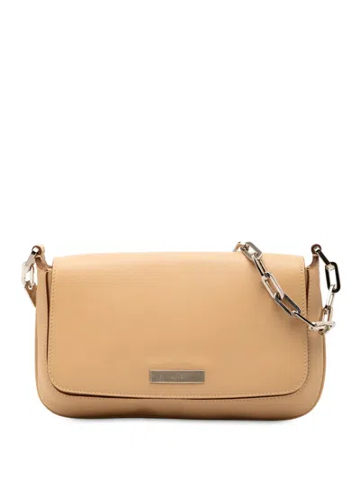 Pre-owned Gucci 2000-2015 Leather Chain Shoulder Bag In Brown