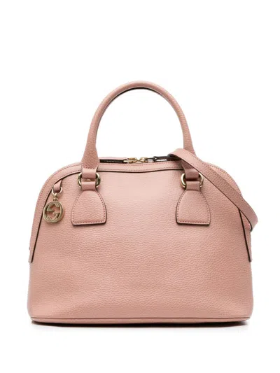 Pre-owned Gucci 2000-2015 Leather Dome Satchel In 粉色