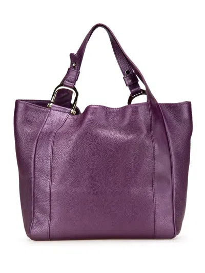 Pre-owned Gucci 2000-2015 Leather Greenwich Tote Bag In Purple