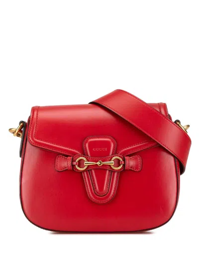 Pre-owned Gucci 2000-2015 Leather Lady Web Crossbody Bag In Red