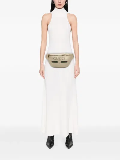 Pre-owned Gucci 2000-2015 Leather Logo Belt Bag In White