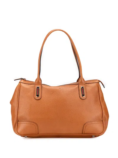 Pre-owned Gucci 2000-2015 Leather Princy Tote Bag In Brown